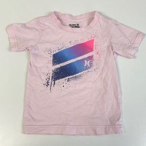 Hurley Pink Toddler Boys Graphic Short Sleeved T Shirt Size 3T